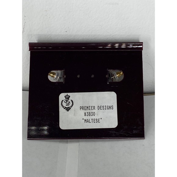 Premier Designs Maltese Goldtone Textured Alloy Open Hoop Earrings NWT Party - Picture 3 of 5